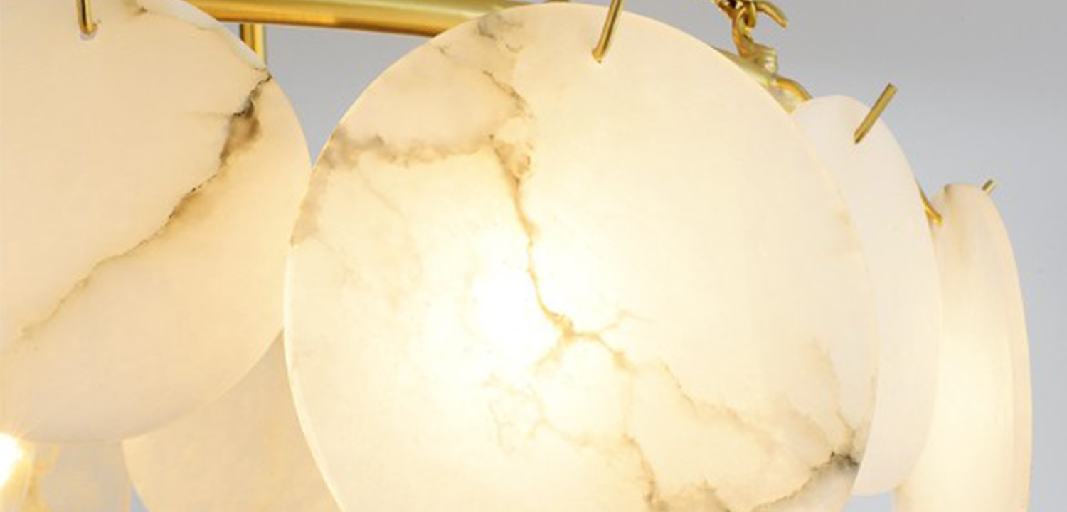 Дизайнерская люстра с круглыми мраморными подвесами Round Marble Pendants - фото №1