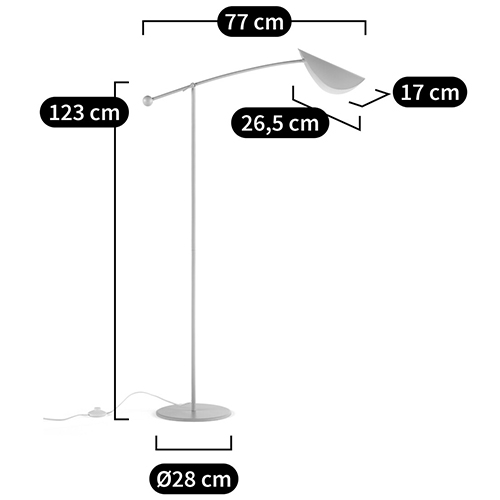 Торшер с поворотным плафоном Aracea Beige Floor Lamp в Казани