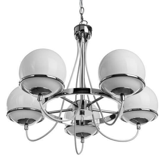 Люстра Melissa Chandelier Chromium 5 Хром Белый в Казани | Loft Concept 