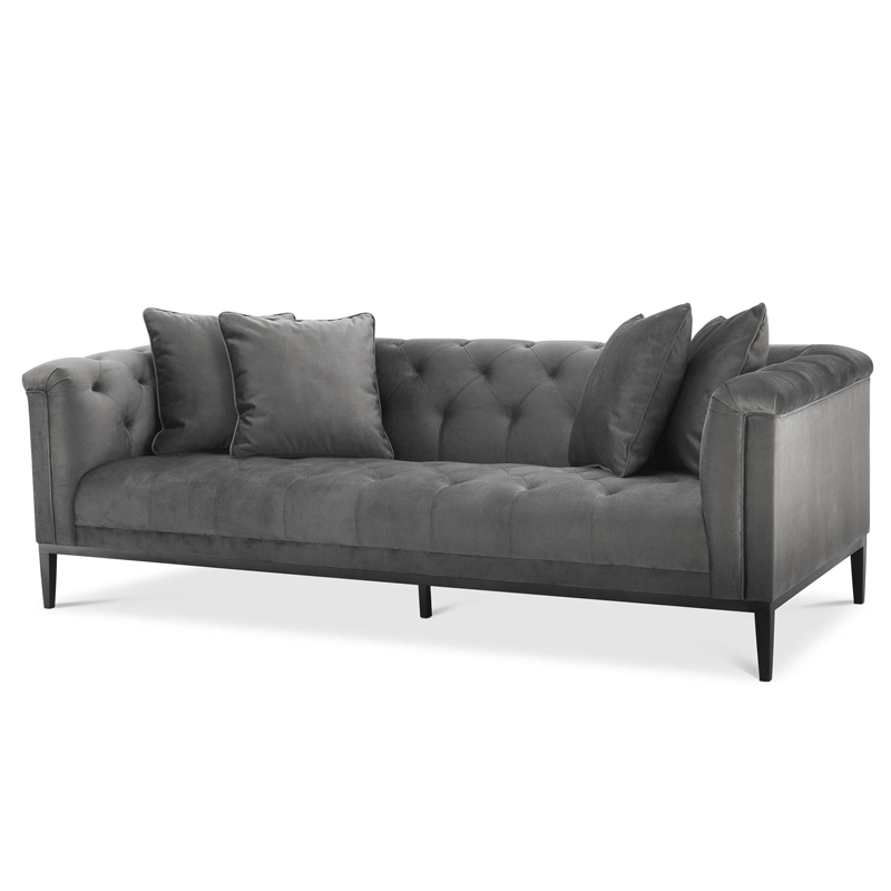 Диван Eichholtz Sofa Cesare Grey Серый Темная бронза в Казани | Loft Concept 