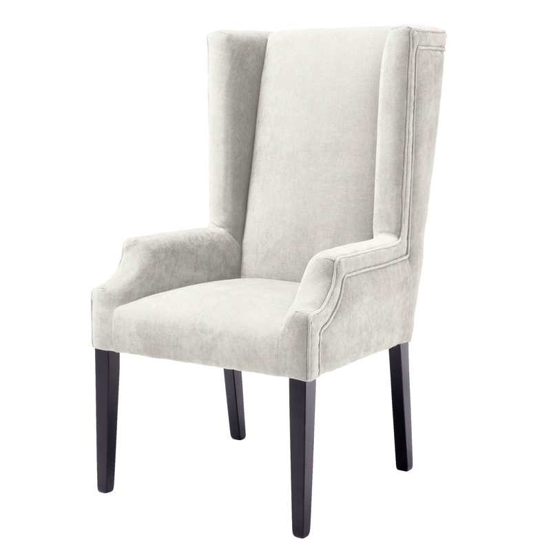 Стул Eichholtz Dining Chair Tempio sand Молочный Черный в Казани | Loft Concept 