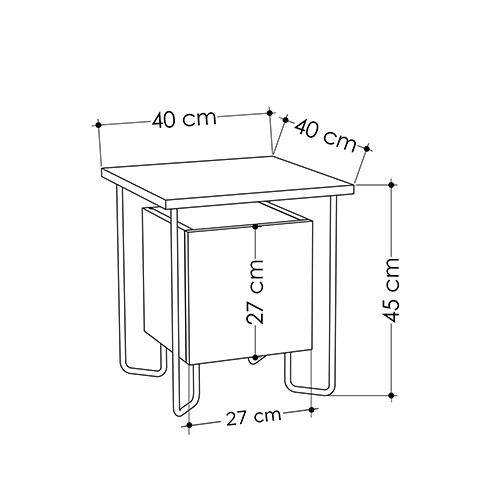 Прикроватная тумба белого цвета с дверцей ACRES NIGHTSTAND WHITE в Казани