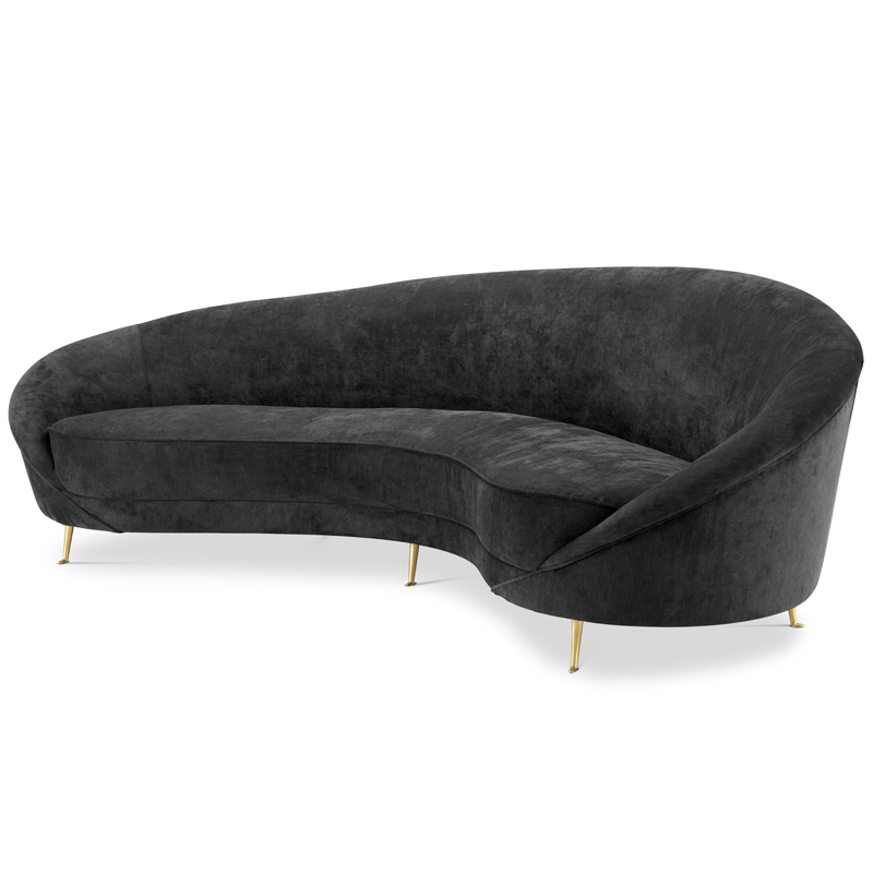 Диван Eichholtz Sofa Provocateur Black Черный Латунь в Казани | Loft Concept 