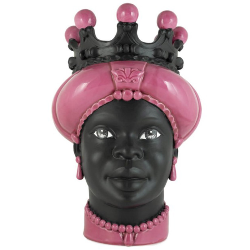 Ваза VASE MORO LADY CROWN DARK pink Черный Розовый в Казани | Loft Concept 