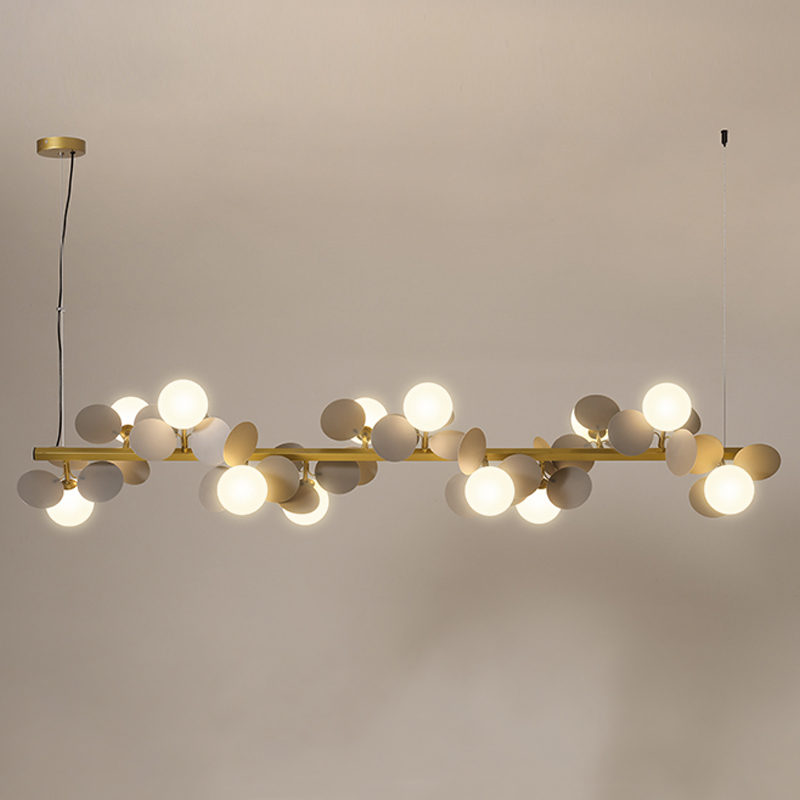 Люстра MATISSE Chandelier Line Золотой Белый Светло-серый в Казани | Loft Concept 