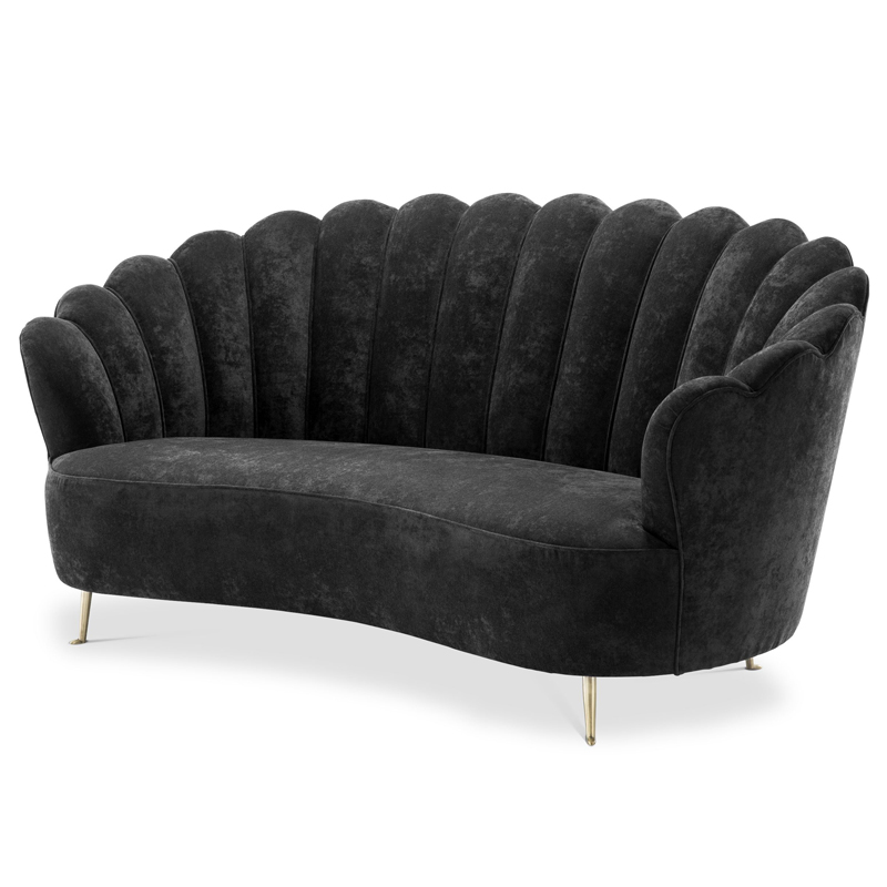 Диван Eichholtz Sofa Messina Black Черный Латунь в Казани | Loft Concept 