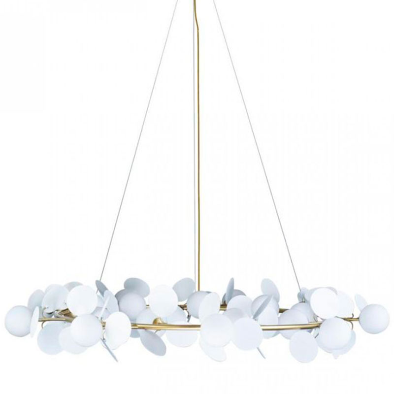 Люстра MATISSE Chandelier White диаметр 130 Белый Золотой в Казани | Loft Concept 