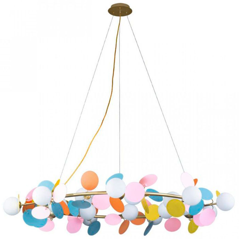 Люстра MATISSE Chandelier circle multicolor диаметр 130 Мульти Золотой в Казани | Loft Concept 