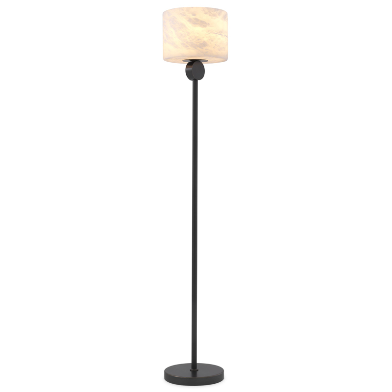 Торшер Eichholtz Floor Lamp Etruscan Bronze Темная бронза Белый в Казани | Loft Concept 