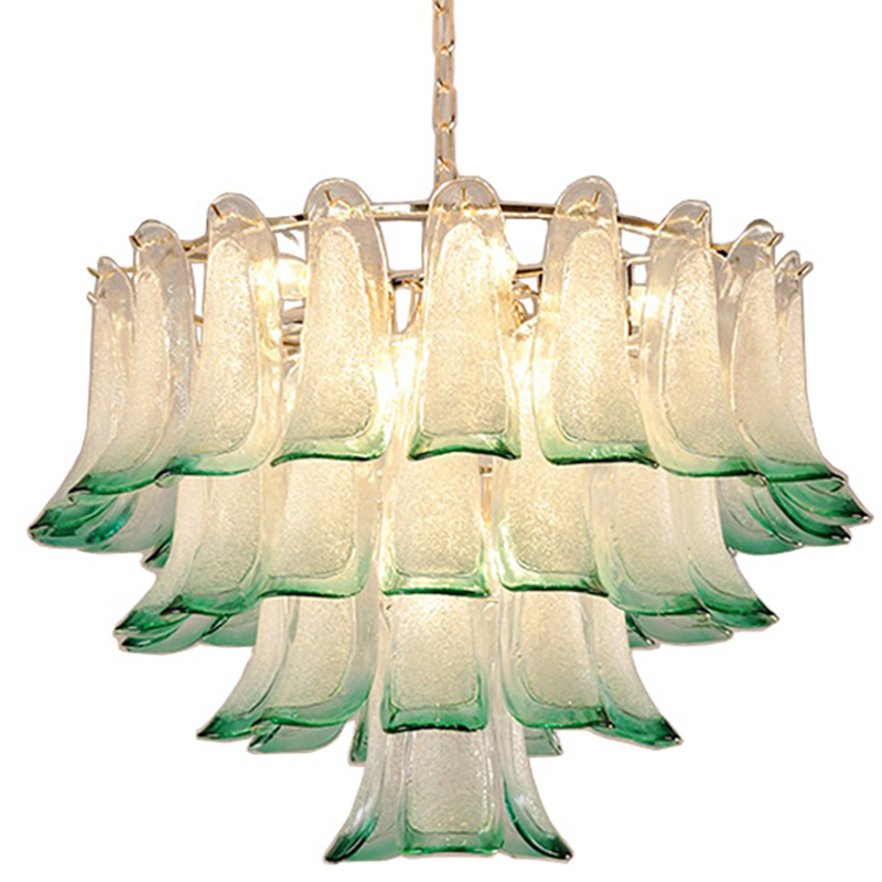 Люстра Peacock Chandelier Золотой Прозрачное Стекло Зеленый в Казани | Loft Concept 