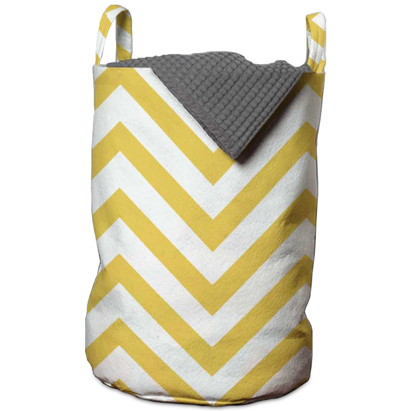 Корзина Mustard Chevron Basket Горчичный Белый в Казани | Loft Concept 