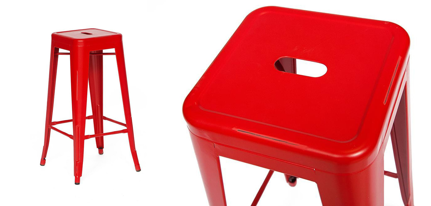 Барный стул Tolix red metal - фото
