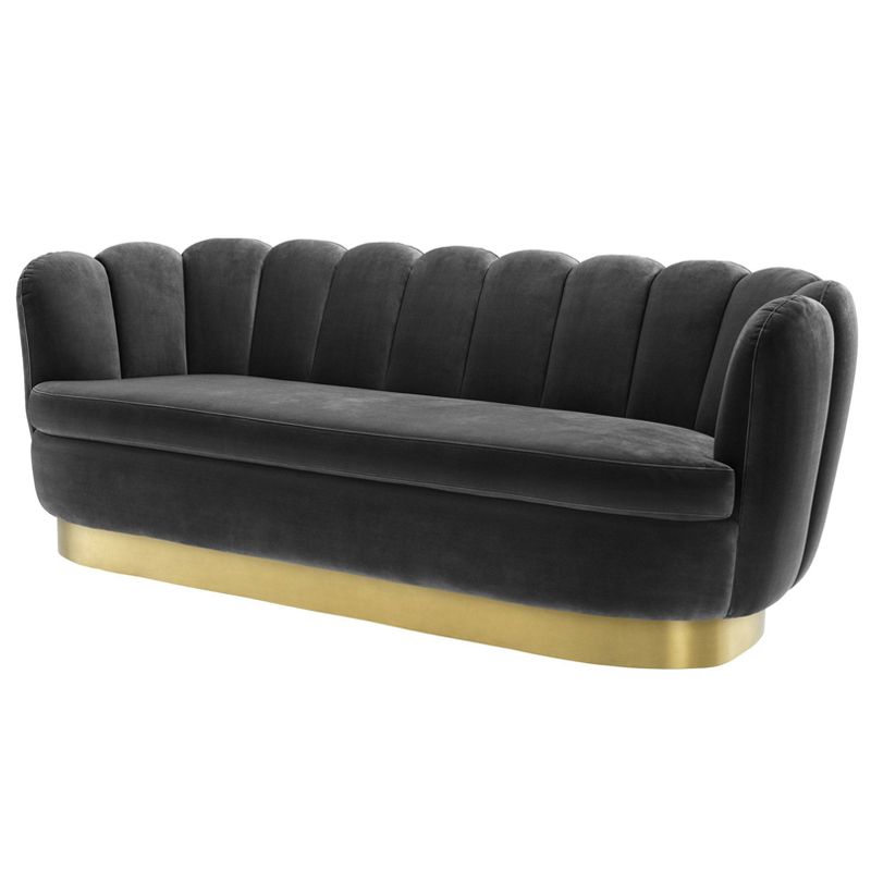 Диван Eichholtz Sofa Mirage dark grey Серый Латунь в Казани | Loft Concept 