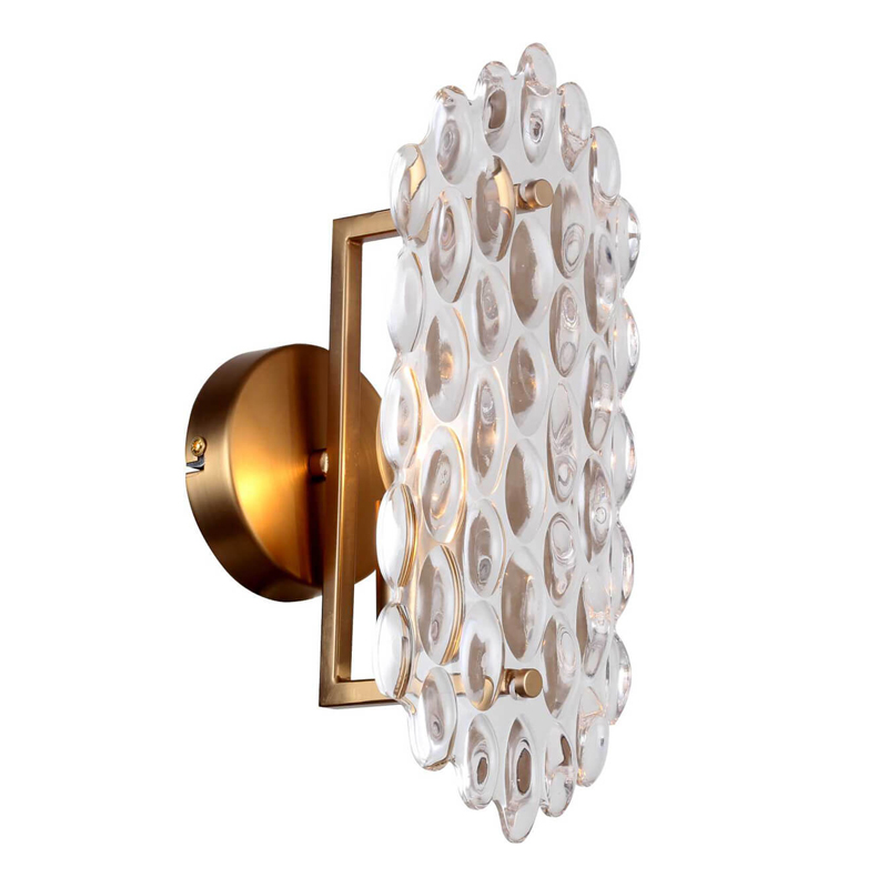 Бра Textured Glass Chandelier sconce oval Глянцевое золото Прозрачное Стекло в Казани | Loft Concept 