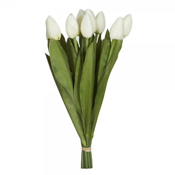 Декоративный искусственный цветок Bouquet Of White Tulips Белый Зеленый в Казани | Loft Concept 