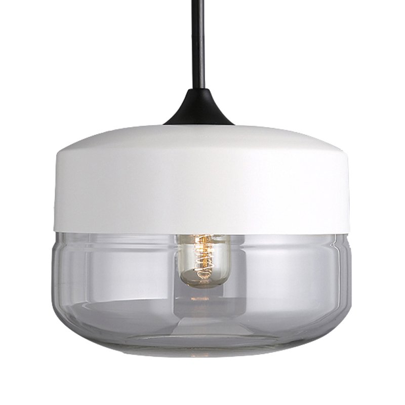 Подвесной светильник Hanglamp zwart glas White II Белый Прозрачное Стекло в Казани | Loft Concept 