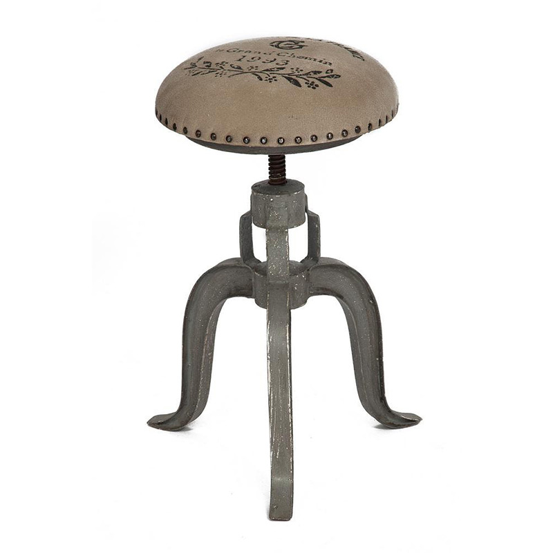 Барный стул Antique Metal Bar Stool Серый Бежево-серый в Казани | Loft Concept 