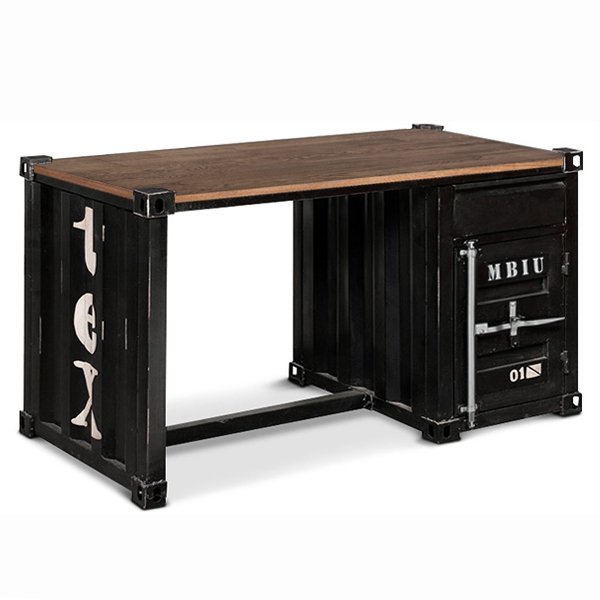 Письменный стол Metal & Oak Sea Container Desk Дуб темный в Казани | Loft Concept 