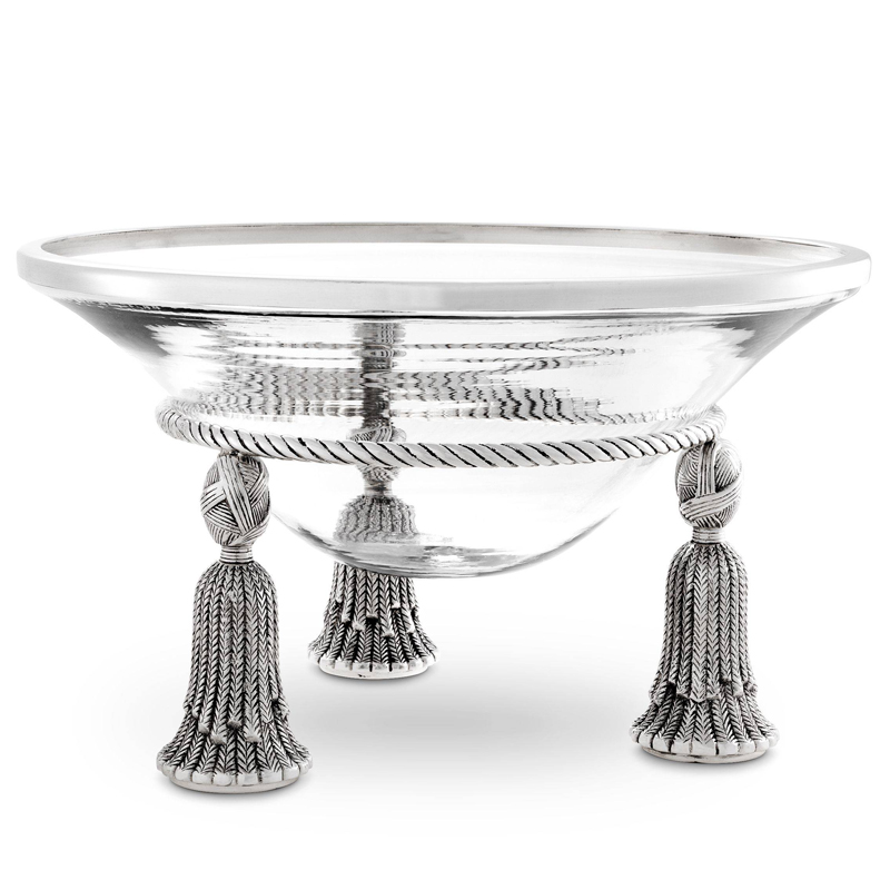 Чаша Eichholtz Bowl Tassel silver Прозрачный Серебряный в Казани | Loft Concept 