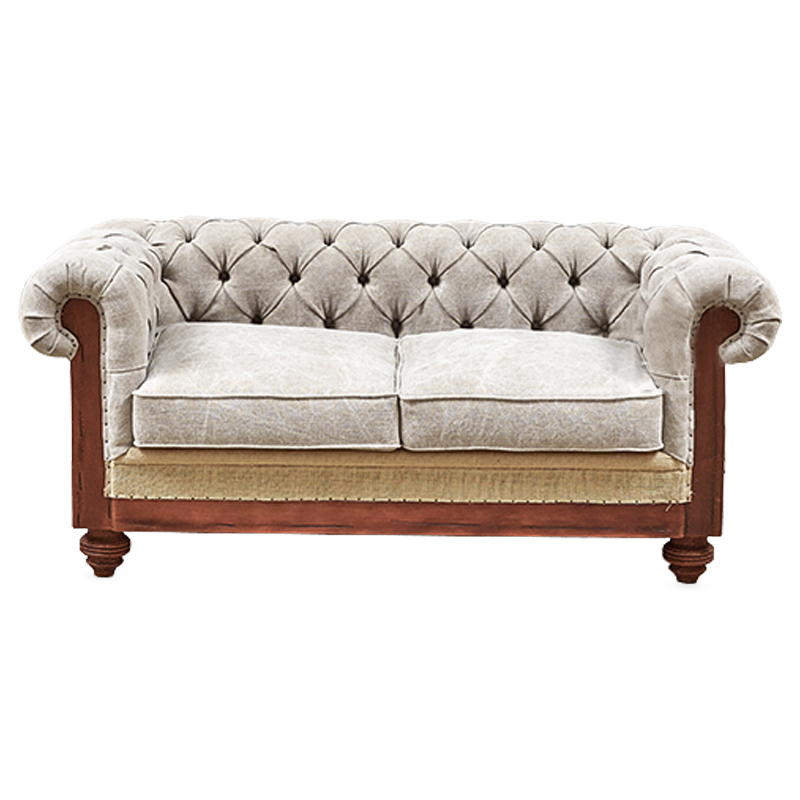 Диван Deconstructed Chesterfield Sofa double Ivory Коричневый Бежево-серый в Казани | Loft Concept 