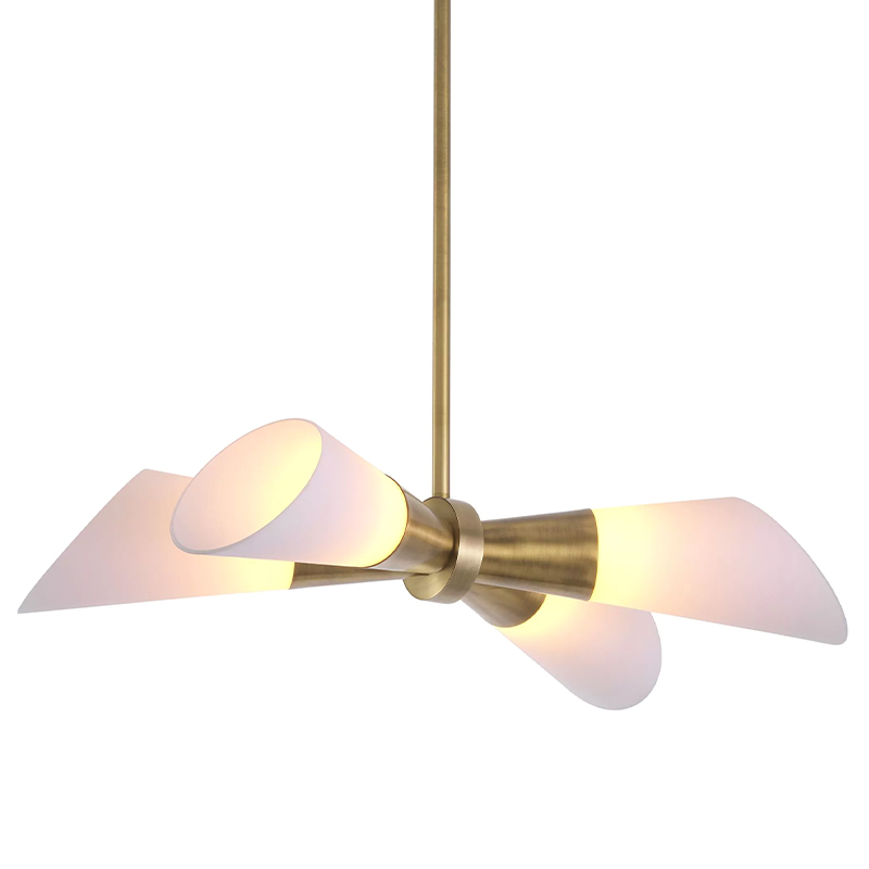 Люстра Eichholtz Ceiling Lamp Papillon Латунь Белый в Казани | Loft Concept 