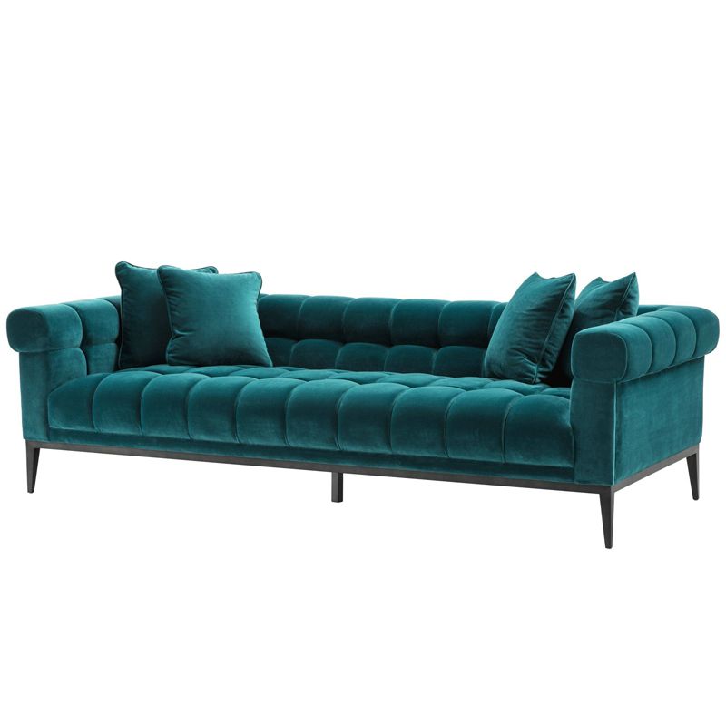 Диван Eichholtz Sofa Aurelio sea green Бирюзовый Черный в Казани | Loft Concept 