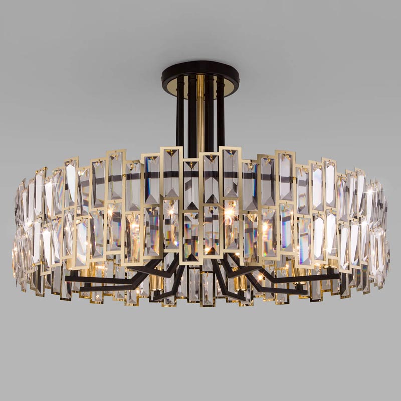 Потолочная люстра Darkness Chandelier gold 71 Черный Прозрачный (Transparent) Золотой в Казани | Loft Concept 