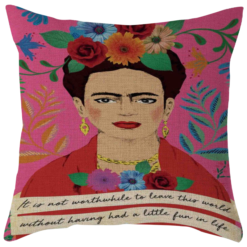 Декоративная подушка Frida Kahlo 16 Розовый Мульти в Казани | Loft Concept 