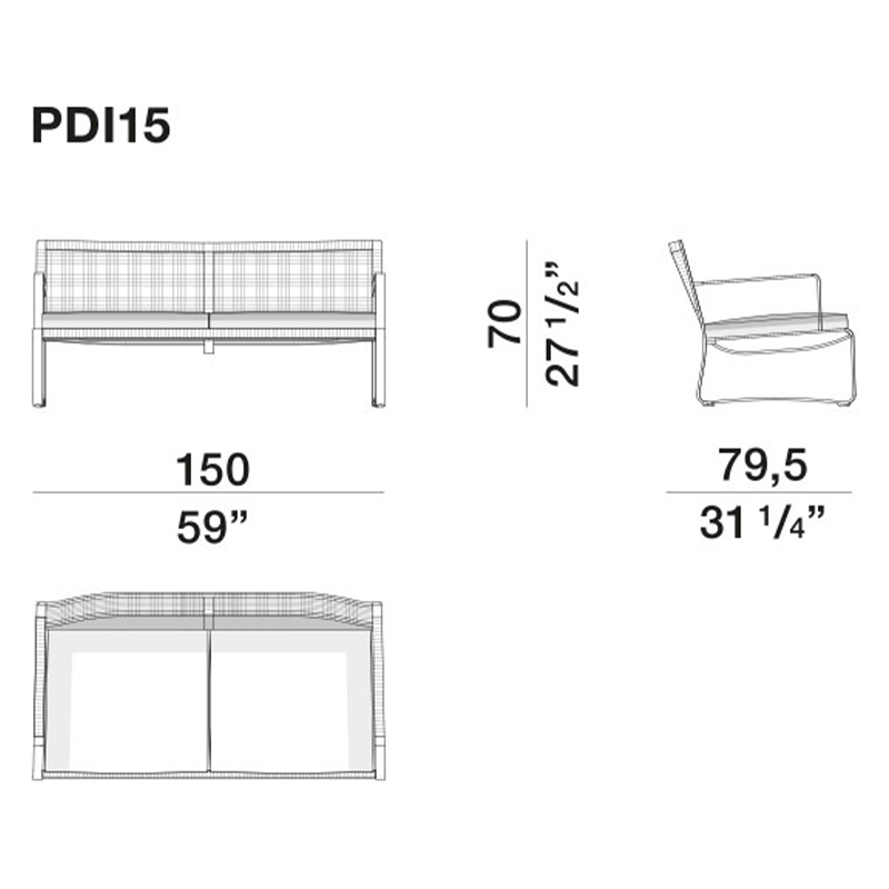 Двухместный уличный диван PHOENIX Sofa в Казани