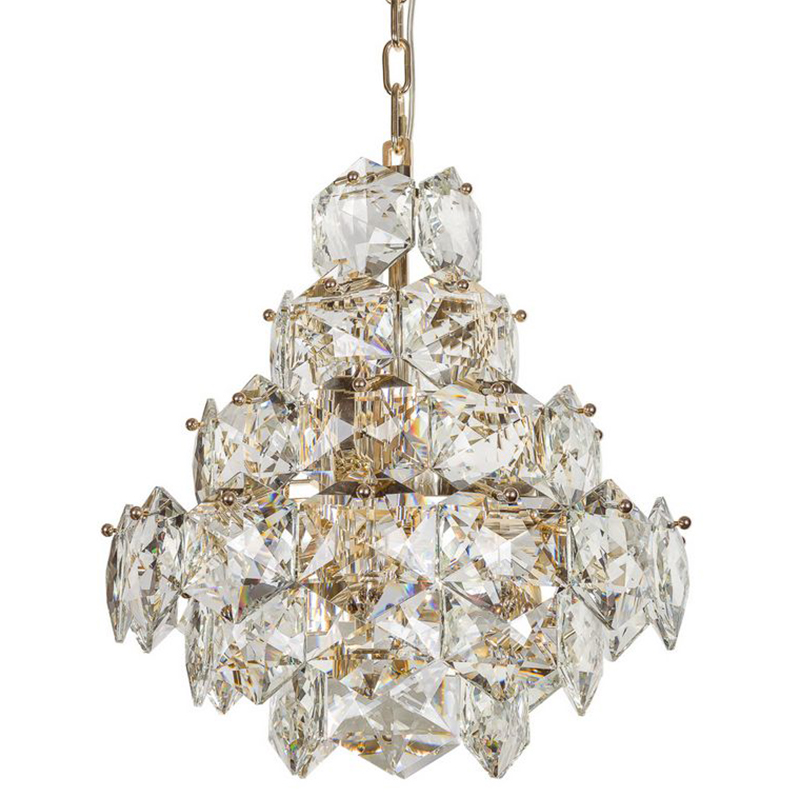 Люстра Tiers Crystal Light Chandelier Gold 45 Золотой Прозрачное Стекло в Казани | Loft Concept 