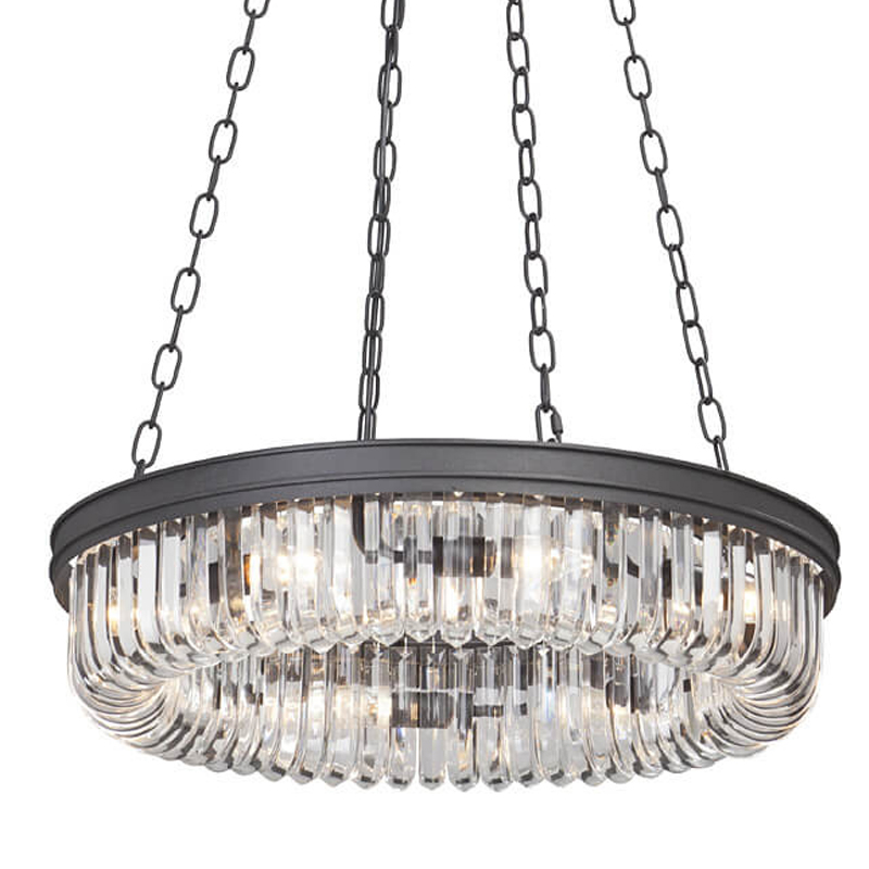 Люстра Retro Frozen Clear Glass Chandelier D 62 Черный в Казани | Loft Concept 