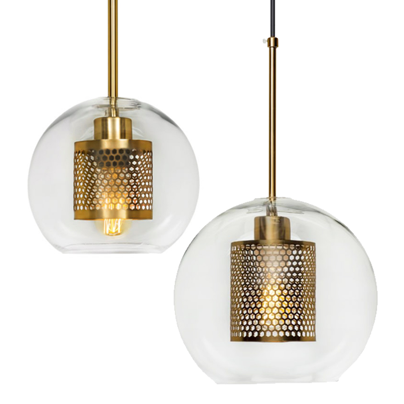 Perforated Vessel Pendant Lamp Gold Ball Золотой Прозрачное Стекло в Казани | Loft Concept 