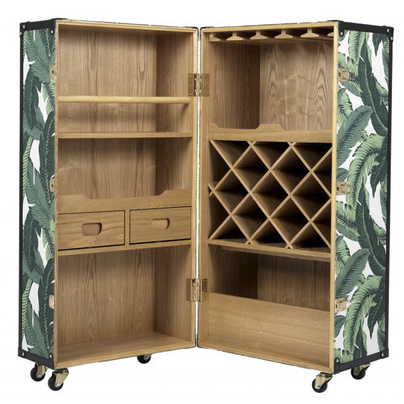 Винный шкаф Eichholtz Wine Cabinet Martini Bianco Tropical Белый Зеленый Древесина Золотой в Казани | Loft Concept 