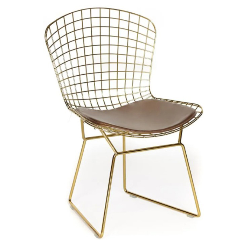 Стул Bertoia Chair Gold Золотой Коричневый в Казани | Loft Concept 