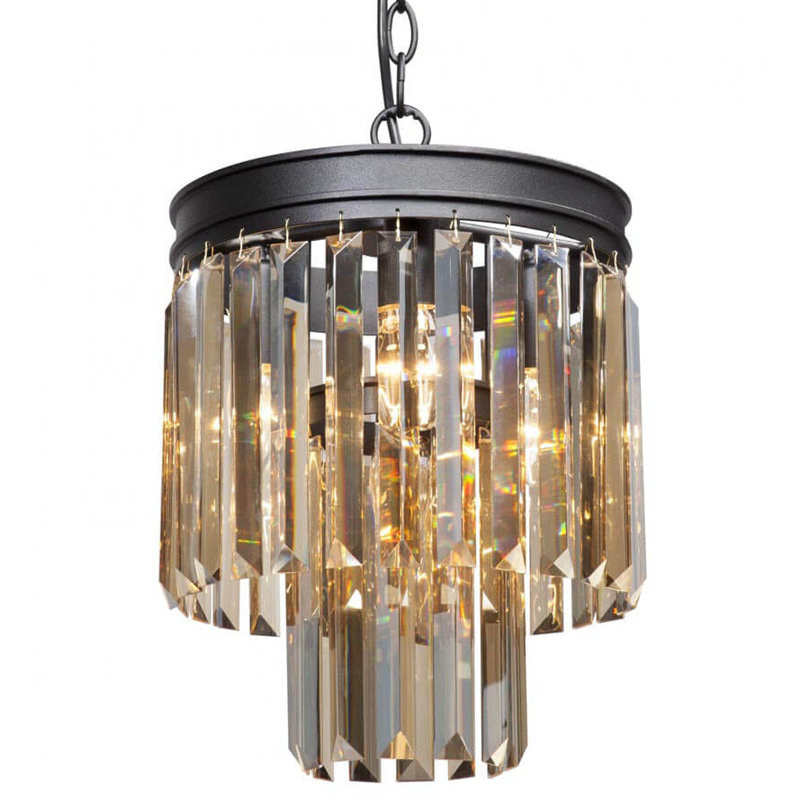 Светильник ODEON Amber GLASS Pendant lamp Янтарное Стекло D 27 Черный матовый Прозрачное Стекло в Казани | Loft Concept 