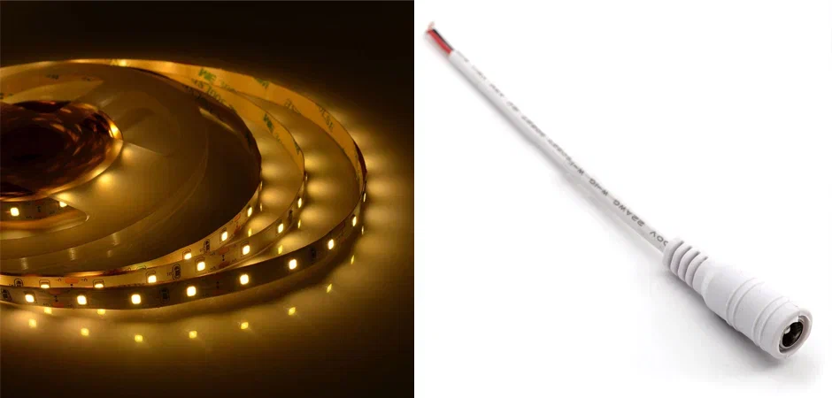 Комплект светодиодная лента 4,8W/m 60LED/m 3528SMD теплый белый с адаптером - Loft-Concept в Казани