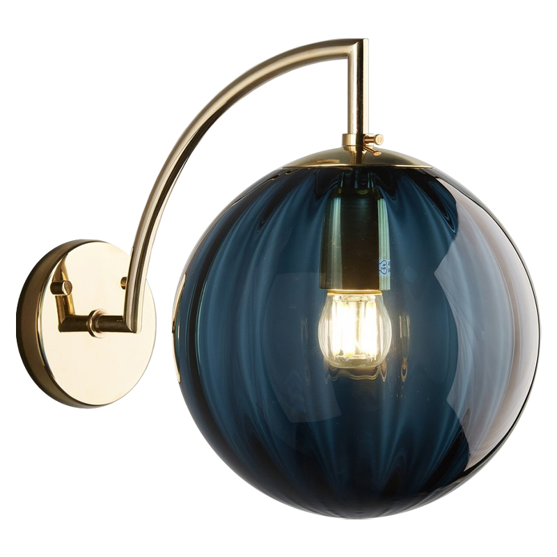 Бра Hector Sconce Blue Глянцевое золото Синий в Казани | Loft Concept 