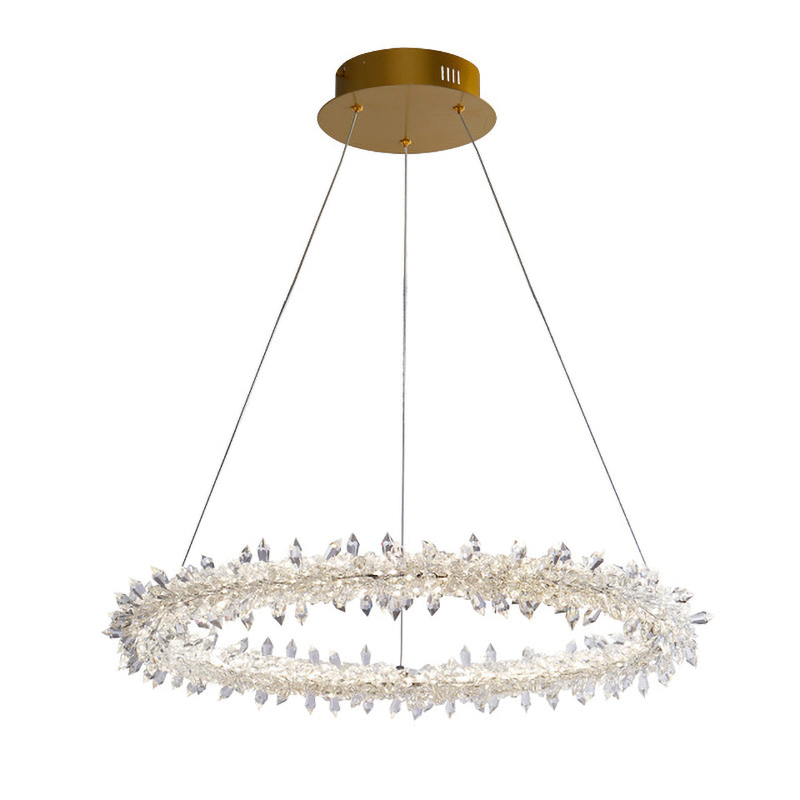 Люстра Crystal round chandelier Прозрачный Латунь в Казани | Loft Concept 