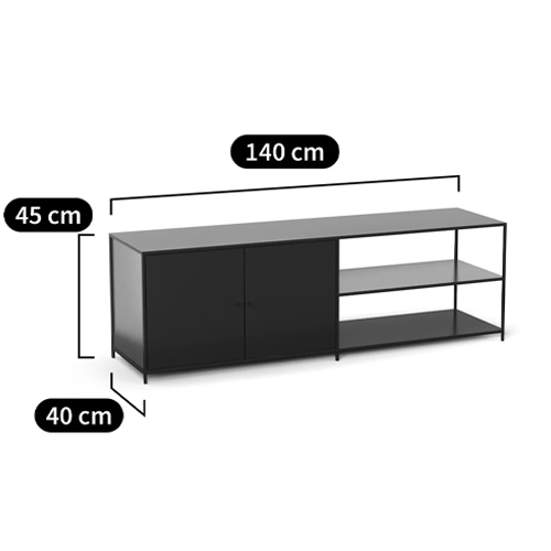 ТВ-тумба из металла с 2-мя дверцами и полками Damian Metal TV Stand в Казани