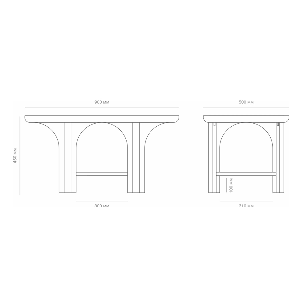 Стол кофейный деревянный с арочным основанием Arch Passage Стол кофейный деревянный с арочным основанием Arch Passage в Казани