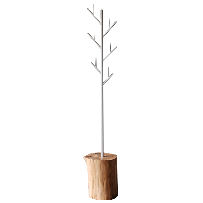 Вешалка Metal Branches and Stump Floor Hanger White Белый Светлый дуб в Казани | Loft Concept 