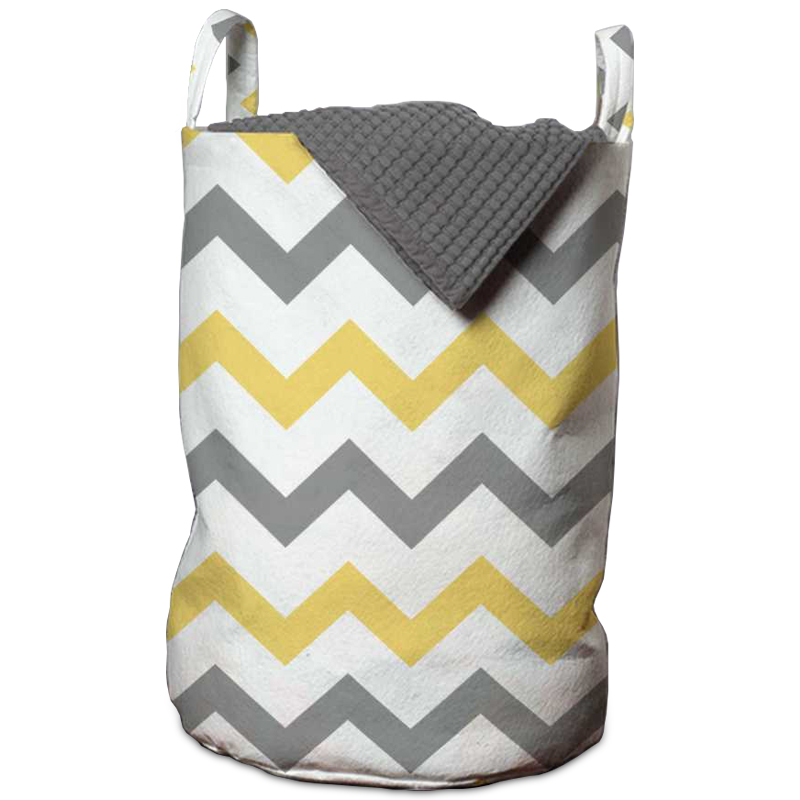 Корзина Mustard and Gray Chevron Basket Горчичный Серый Белый в Казани | Loft Concept 