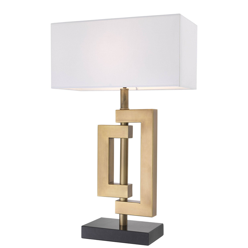 Настольная лампа Eichholtz Table Lamp Leroux brass Белый Латунь Античная полированная Черный в Казани | Loft Concept 