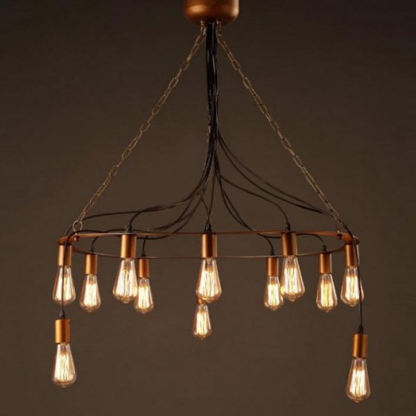 Люстра Blood Wire Chandelier Black 12 Золотой Черный в Казани | Loft Concept 