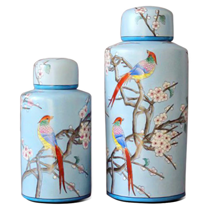 Ваза Garden Blue Birds Vase Голубой Мульти в Казани | Loft Concept 