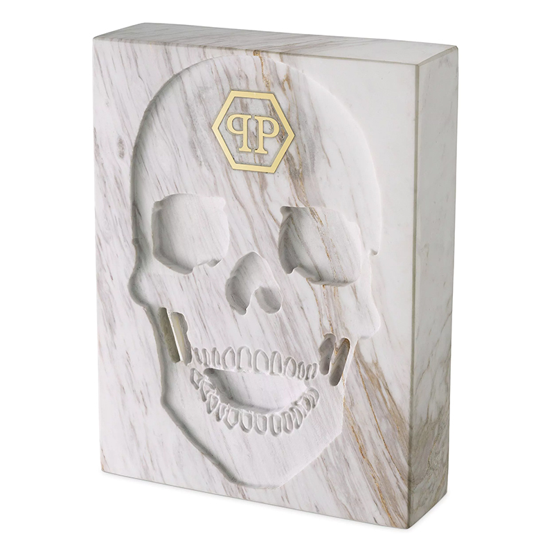 Статуэтка Philipp Plein Marble Skull book Белый Мрамор Bianco в Казани | Loft Concept 