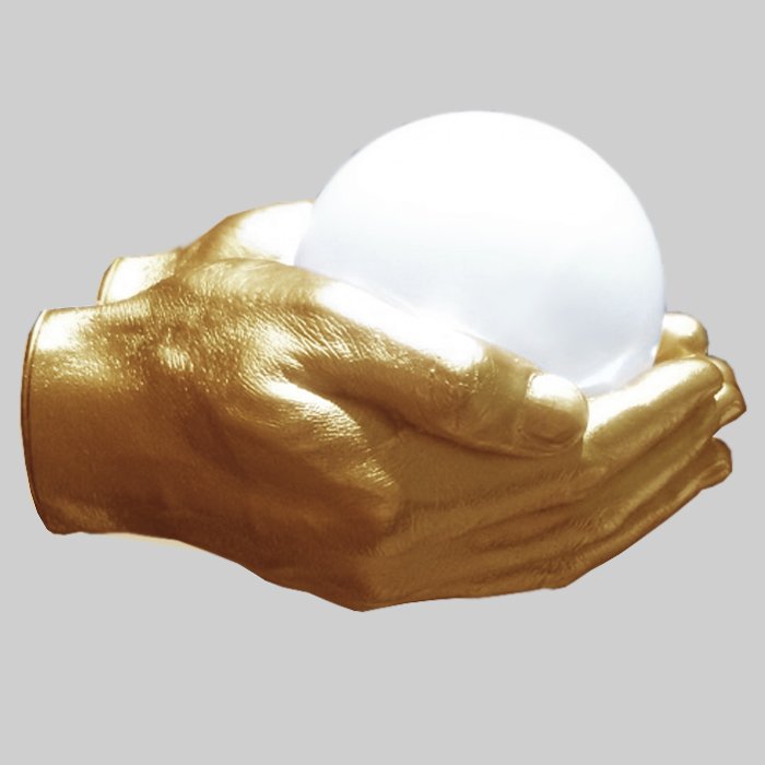 Бра Glowing Ball In The Gold Hands Золотой в Казани | Loft Concept 