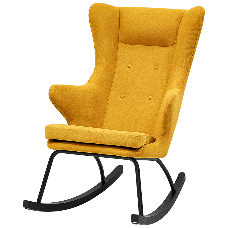 Rocking chair DORIA YELLOW Кресло-Качалка Желтое Желтый Черный в Казани | Loft Concept 