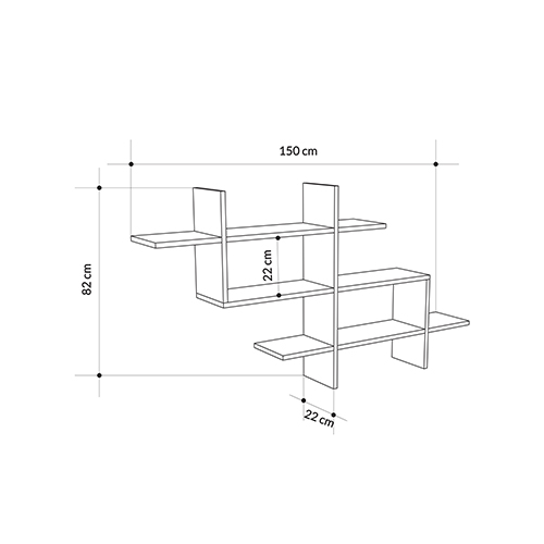 Полка фигурная подвесная цвета антрацит HALIC BOOKCASE ANTHRACITE в Казани