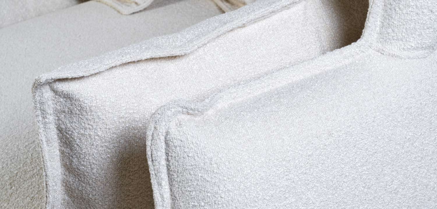 Диван с обивкой из ткани букле Salman Boucle White Sofa Белый - фото №2